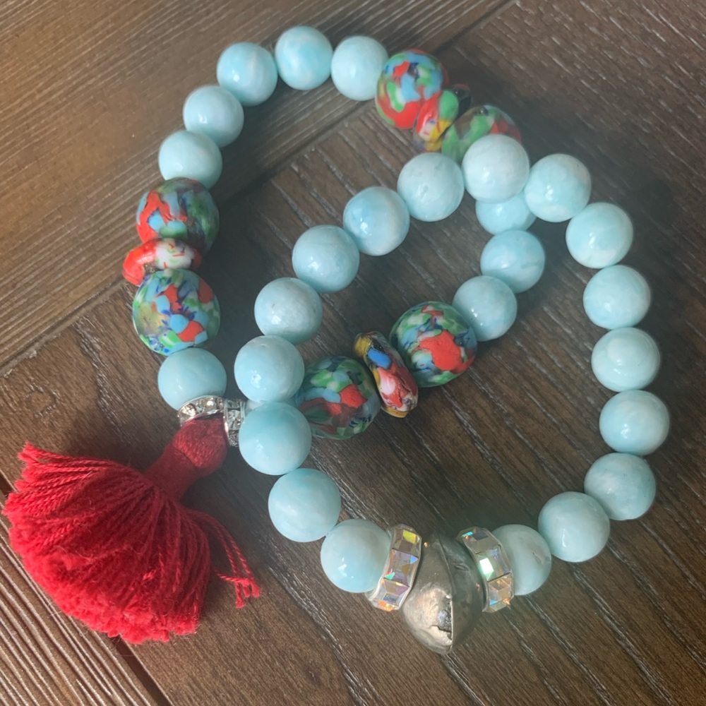 Hemimorphite 10mm Bracelet Stack - image 6